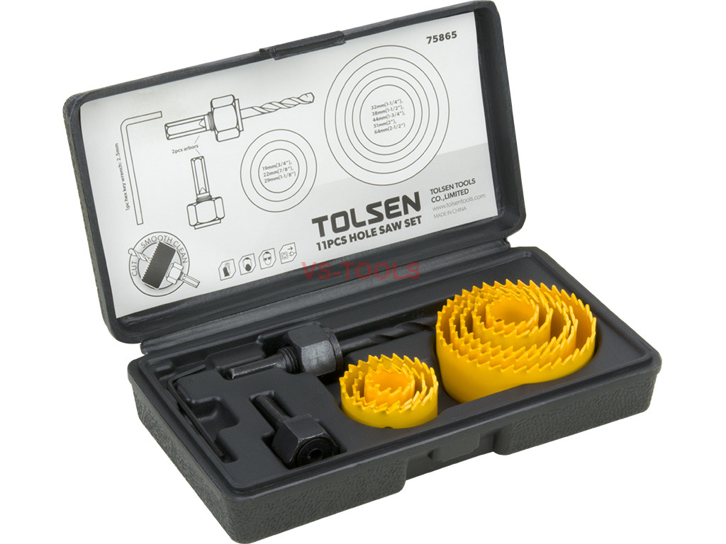 11pcs Hole Saw Pilot Drill Bit Kits for Plywood Drywall Wood